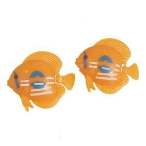   Wiggly Tail Orange Plastic Fishes for Aquarium Ornament: Pet Supplies