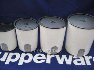 Tupperware One Touch Reminder Canister Set Black NEW  