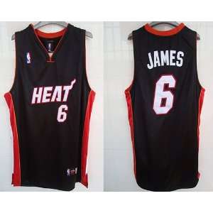  Miama Heat LeBron James #6 Black Jersey Size 50 (Large 