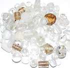 Crystal White Fancy Lampworked Glass Assorted Mix Glass