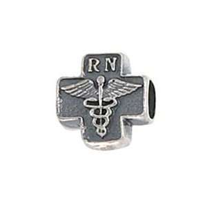  Zable Sterling Silver RN Caduceus Bead Jewelry