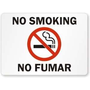  No Smoking / No Fumar (with symbol) Plastic Sign, 14 x 10 