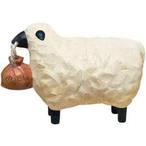  Resin Sheep With Wool Bag