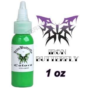  Iron Butterfly Tattoo Ink 1 OZ LITE GREEN NEW Lime NR Health 