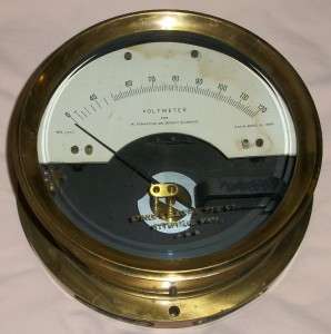   Brass Voltmeter circa 1895 Stanley Electric Mfg Pittsfield Mass  