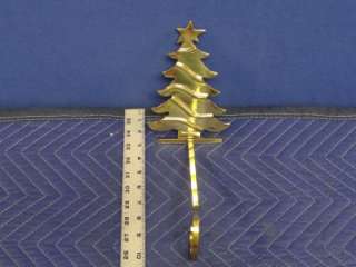 Gold Tone Christmas Tree Stocking Hanger L26  