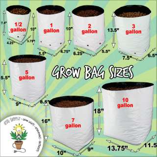 GROW BAGS HYDROPONICS CONTAINER POT POLY PLASTIC B&W  