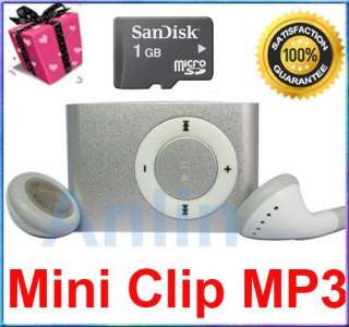Black Mini Metal Clip MP3 Player 4 in 1 For 1G 2G 4G 8G TF Card 