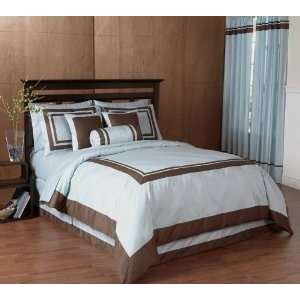  Blue & Chocolate Queen Hotel Spa Collection 6 Piece Duvet 