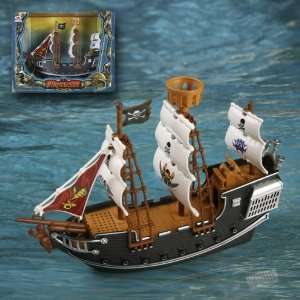  10 inch PIRATE SHIP toy Boat ~ Realistic Details ~ Black Pearl 