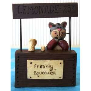   : Cute Lemonade Stand Kitten Figurine Blossom Bucket: Home & Kitchen
