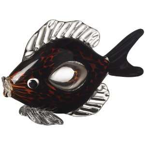    Amber and White Blown Glass Fish III Sculpture: Home & Kitchen