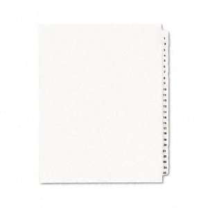 Avery Style Legal Side Tab Divider, Title 1 25, Letter, White, 1 Set 