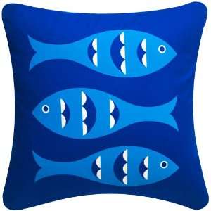  Wabisabi Green Blue Fish Cream Eco Throw Pillow Cover 
