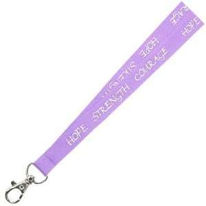  Hope Strength Courage Lanyard   Lavender Jewelry