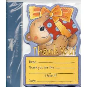  Teddy Bear Thank You Note Cards with Envelopes 8 Count Party 