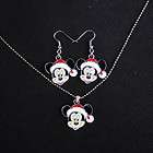 Xmas Gift Twin MickeyMouse Girls Lady Lovable mini necklace Earring