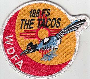 PATCH USAF F 16 SWIRL 188th FS THE TACOS WDFA PARCHE  