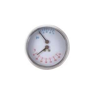 Approved Vendor Boiler Gauge, Round, 0 75 PSI, 60 to 260 F   4CFC3 