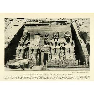 1923 Print Colossi Rameses II Great Temple Abu Simbel Ancient Egypt 