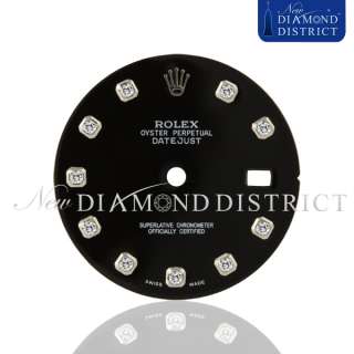 DIAMOND BLACK DIAL FOR ROLEX DATEJUST II 41MM WATCH  