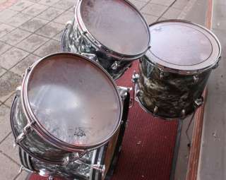 Vintage Slingerland Black Diamond Pearl Drum Set Drums 6 ply shells 