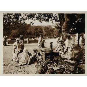  1924 Men Market Bou Saada Oasis Algeria Photogravure 