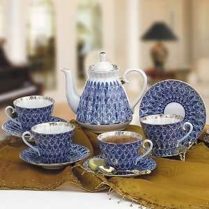   Russian Regal Tea Set Teapot and Cups and Saucers