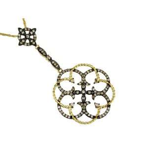   Ladies Brown Diamond Necklace in 14K Yellow Gold (TCW .87). Jewelry