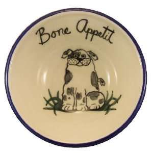  Bone Appetit Dog Bowl by Moonfire Pottery