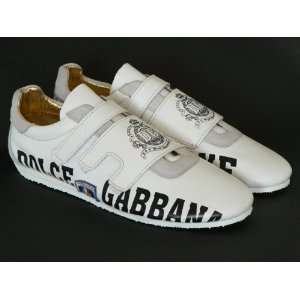  Dolce & Gabbana D&G Sport BOXE Mens WHITE Leather Sneakers 