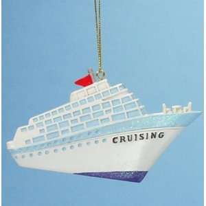  Glittery Cruising Cruise Ship Boat Christmas Ornament 