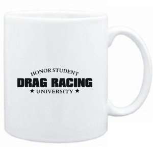  Mug White  Honor Student Drag Racing University  Sports 
