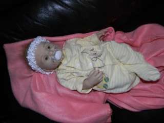 Reborn Doll Baby Blinkin sculpt by Donna Rubert Blond Baby Girl full 