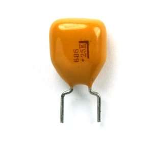   6pcs Kemet 68uF 25v Dipped Tantalum Radial Capacitors 