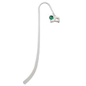   Plated Charm Bookmark with Emerald Swarovski Drop: Office Products