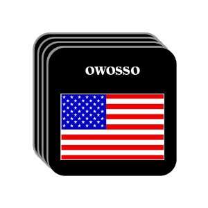  US Flag   Owosso, Michigan (MI) Set of 4 Mini Mousepad 