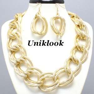 Runway Haute Couture Big Huge Bold Gold Chain 17 19 Necklace Fashion 