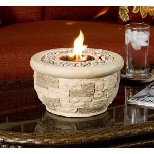 Lodiak Personal Fireplace Natural Stone Brick with Natural Gravel 
