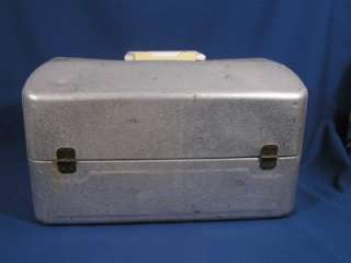 Vintage Aluminum MY BUDDY Tacklebox Tackle Box w Pflueger Fishing Reel 