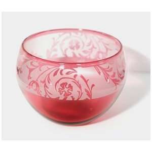  Correia Designer Art Glass, Bowl etched Ruby