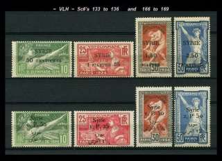 1924 Syria  Olympic Issues  Sc#133 136 & #166 169  VLH  