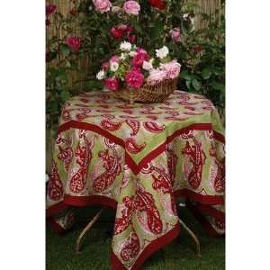  Paisley Green Red Tablecloth Size: 71 x 71: Home & Kitchen