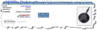 Audio Technica AT841a Condenser Boundary Effect Mic VGC  