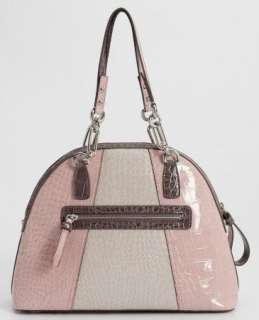 GUESS HANDBAG BOURGEOIS DOME SATCHEL pink multi stone bag purse bow 