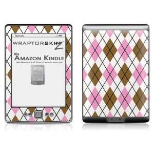 Argyle Pink and Brown Skin (fits  Kindle 4   6 display, no 