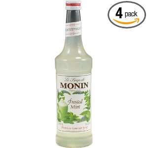 Monin Flavored Syrup, Frosted Mint, 33.8 Ounce Plastic Bottles (Pack 