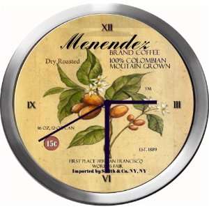  MENENDEZ 14 Inch Coffee Metal Clock Quartz Movement 