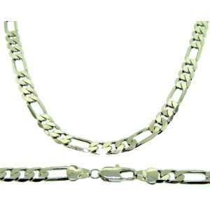   new 6mm Silver Plated Figaro Chain necklace hip hop bling Jewelry