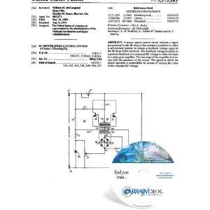  NEW Patent CD for DC MOTOR SPEED CONTROL SYSTEM 